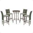 Ver imagem 1 de Mesa Bistrô com 4 Banquetas Roma Marrom Corda Náutica Estofado 3 Trama Original