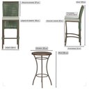 Ver imagem 2 de Mesa Bistrô com 4 Banquetas Roma Marrom Corda Náutica Estofado 3 Trama Original