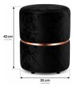 Ver imagem 3 de Kit de Puff Cinta no Meio Rose Gold, Cor Preto Veludo - Let Móveis