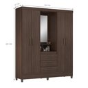 Ver imagem 4 de Jogo Guarda Roupa 4 Portas e Sapateira Cafe Touch