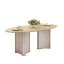 Ver imagem 7 de Conjunto Sala de Jantar Liz Tampo Elipse com Vidro Orgânico 218cm com 6 Cadeiras Vitta Bege/Off White/Dourado/Terracota/Perola