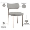 Ver imagem 3 de Kit 08 Cadeiras Estofadas para Sala de Jantar Melina Base Arena L02 Linho Cinza - Lyam Decor
