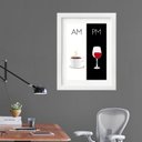 Ver imagem 1 de Quadro Café Vinho Am Pm - 60x48cm:madeira Preta