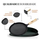 Ver imagem 2 de Bifeteira Lisa Redonda 26cm Cabo Madeira Panela Mineira