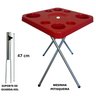 Mesa Dobravel para Petiscos Praia e Suporte Guarda Sol Chão Cor:vermelho - 5