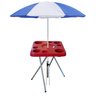 Mesa Dobravel para Petiscos Praia e Suporte Guarda Sol Chão Cor:vermelho - 1