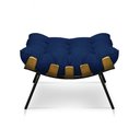 Ver imagem 2 de Kit Poltrona e Puff Costela Suede Azul Marinho