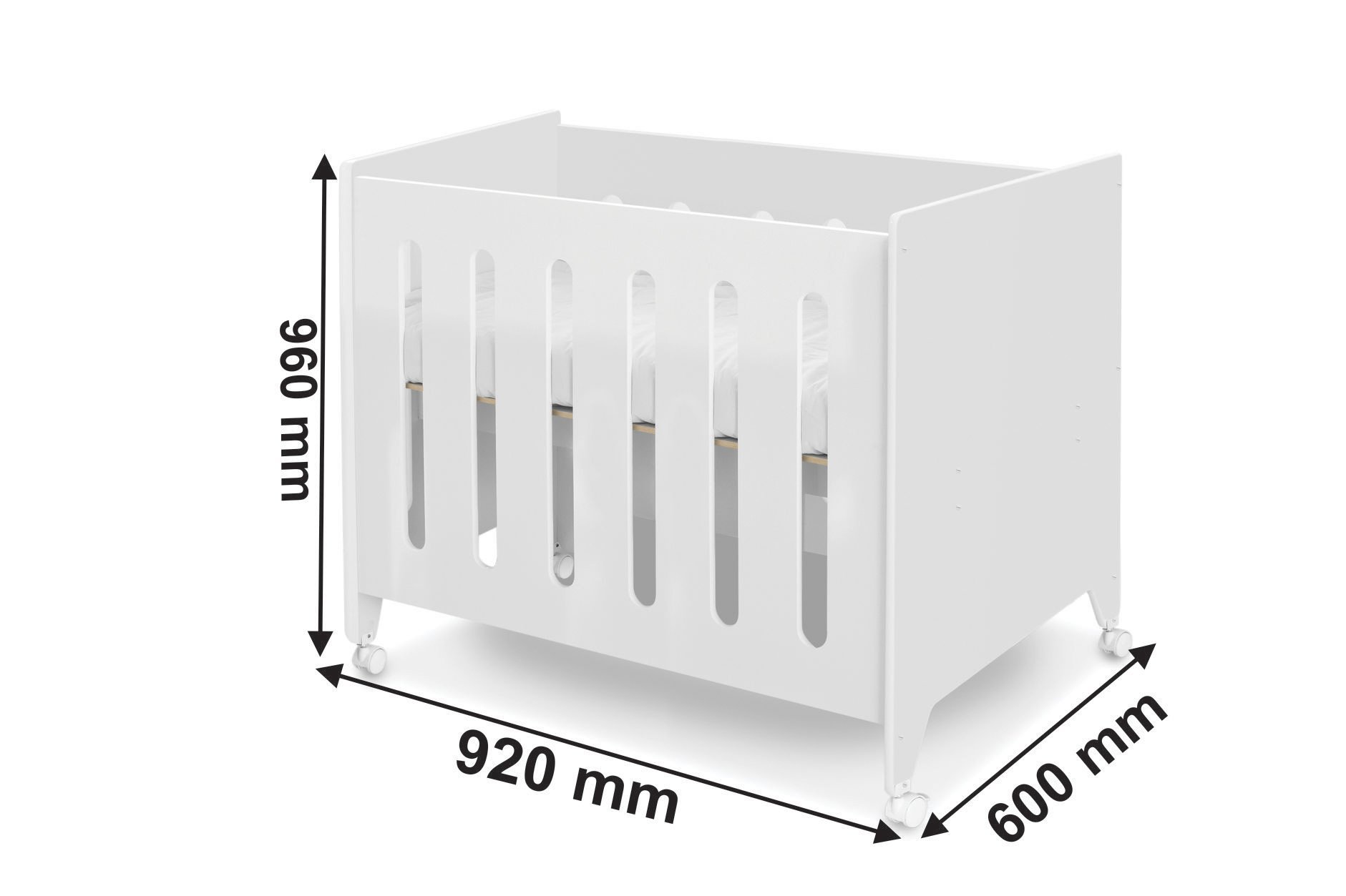 Mini Berço Moisés Branco em Mdf com Colchão - 4 Opções 1 - 7