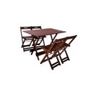 Ver imagem 1 de Conjunto Dobrável 120x70 com 4 Cadeiras - Imbuia - Btb Móveis