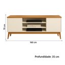 Ver imagem 4 de Rack Bancada para Tv até 60 Polegadas 1,60m 2 Portas 3 Nichos Titan Off White / Madeirado Edn