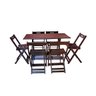 Conjunto Dobrável 120x70 com 6 Cadeiras - Imbuia - Btb Móveis - 2