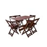 Conjunto Dobrável 120x70 com 6 Cadeiras - Imbuia - Btb Móveis - 1