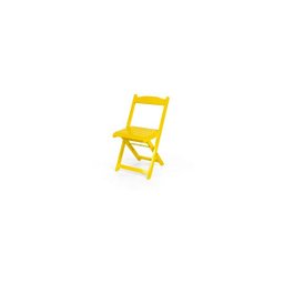 Kit 02 Conjuntos Dobrável 70x70 Com 4 Cadeiras - Amarelo - BTB Móveis - 4