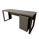 Ver imagem 2 de Mesa Escrivaninha Industrial 170cm com Gaveteiro e Pés Metal Cor:cinza Sagrado com Preto