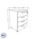 Ver imagem 3 de Mesa Escrivaninha Industrial 170cm com Gaveteiro e Pés Metal Cor:cinza Sagrado com Preto