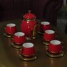 Jogo para chá Vermelho com Dourado Prime Home Decor 36628 - 9