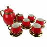 Jogo para chá Vermelho com Dourado Prime Home Decor 36628 - 1