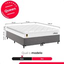 Ver imagem 2 de Cama Box Queen Cinza + Colchão Life D33 Pillow Top 56x158x198cm Branco- e-Shop Casa