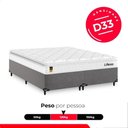 Ver imagem 4 de Cama Box Queen Cinza + Colchão Life D33 Pillow Top 56x158x198cm Branco- e-Shop Casa