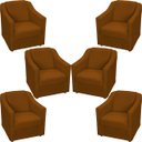 Ver imagem 1 de Kit 6 Poltronas Decorativas Para Sala De Espera Recepção Escritório Consultório Suede