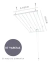 Ver imagem 2 de Varal De Teto Tradicional 100cm x 07 Varetas - Em Alumínio Branco