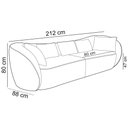 Ver imagem 5 de Sofá 3 Lugares para Sala Living Orgânico 212cm Eça P08 Veludo Bege - Lyam Decor
