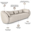 Ver imagem 4 de Sofá 3 Lugares para Sala Living Orgânico 212cm Eça P08 Veludo Bege - Lyam Decor