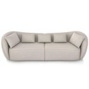 Ver imagem 3 de Sofá 3 Lugares para Sala Living Orgânico 212cm Eça P08 Veludo Bege - Lyam Decor