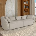 Ver imagem 2 de Sofá 3 Lugares para Sala Living Orgânico 212cm Eça P08 Veludo Bege - Lyam Decor