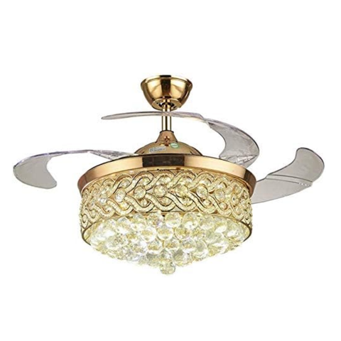 Ventilador de Teto e Lustre Luxuoso Led 6 Velocidades T1366