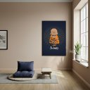 Ver imagem 2 de Quadro Buda Baby Meditando - Be Happy - 70x50cm:moldura Branca