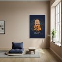 Ver imagem 1 de Quadro Buda Baby Meditando - Be Happy - 70x50cm:moldura Branca