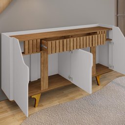 Aparador Buffet Danubio 4portas Off White Cinamomo Bechara - 3