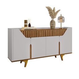 Aparador Buffet Danubio 4portas Off White Cinamomo Bechara - 4
