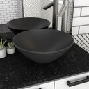 Ver imagem 1 de Cuba para Banheiro em Louça Cuia Preto Fosco - Cozimax