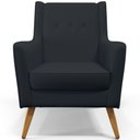Ver imagem 6 de Kit 02 Poltronas Decorativas com Pés de Madeira Taroba D02 Linho Chumbo C-465 - Lyam Decor