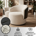 Ver imagem 3 de Poltrona Giratória Orgânica Capri Compose Veludo Corino Design Redondo Luxo P/ Leitura Sala Quarto R