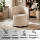 Ver imagem 4 de Poltrona Giratória Orgânica Capri Compose Veludo Corino Design Redondo Luxo P/ Leitura Sala Quarto R