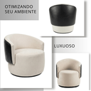 Ver imagem 2 de Poltrona Giratória Orgânica Capri Compose Veludo Corino Design Redondo Luxo P/ Leitura Sala Quarto R