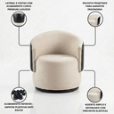 Ver imagem 5 de Poltrona Giratória Orgânica Capri Compose Veludo Corino Design Redondo Luxo P/ Leitura Sala Quarto R