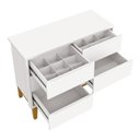 Ver imagem 4 de Dormitório Completo Infantil Classic 2 Portas, Cômoda 6 Gavetas, Berço Branco Fosco com Pés Madeira