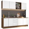 Armário de Cozinha Completa 240cm Rustic/Branco Veludo Lux Madesa 05 - 3