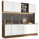 Ver imagem 3 de Armário de Cozinha Completa 240cm Rustic/Branco Veludo Lux Madesa 05