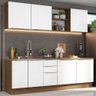 Armário de Cozinha Completa 240cm Rustic/Branco Veludo Lux Madesa 05 - 2