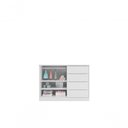 Ver imagem 3 de Cômoda Pérola 4 Gavetas MDF Puxador Embutido Branco Phoenix Baby