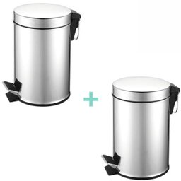 Conjunto de Lixeiras Inox 5 Litros com Pedal - Member's Mark - 1