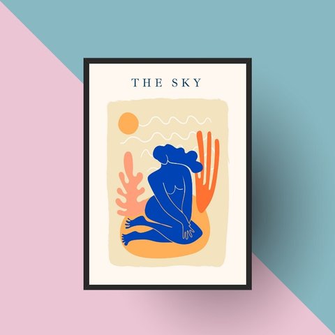 Quadro Arte Matisse - The Sky 33x24cm:moldura Branca