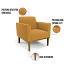 Ver imagem 4 de Namoradeira e 2 Poltronas Base Madeira Castanho Marisa Bouclê Mostarda D03 - D’Rossi