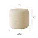 Ver imagem 3 de Puff Orgânico Ello Design Sofisticado em Tecido Bouclé Italiano Bege