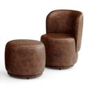 Ver imagem 1 de Poltrona Decorativa com Puff Orgânico Molly Couríssimo Whisky - Desk Design